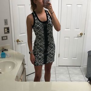 Black snakeskin dress